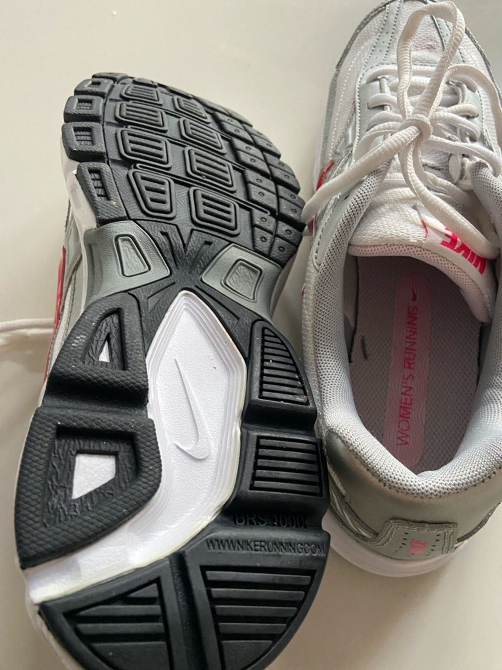 Nike White, Gray & Pink Athletic Sneakers - Picture 8 of 16